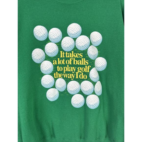 Vintage Lee “It Takes A Lot Of Balls To Play Golf The Way I Do” Crewneck Sz L - Picture 3 of 16